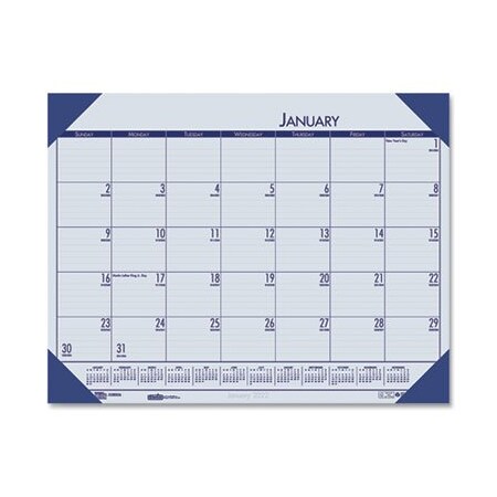 House Of Doolittle Doolittle, RECYCLED ECOTONES OCEAN BLUE MONTHLY DESK PAD CALENDAR, 22 X 17, 2021 12440